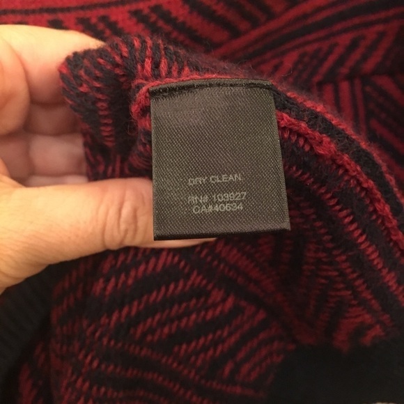 Vintage MARC JACOBS Wool Red Navy Herringbone Short Sleeve Sweater Size Small - Picture 6 of 6